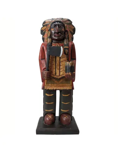 Totem Chef Indien d'Amérique en bois 50cm