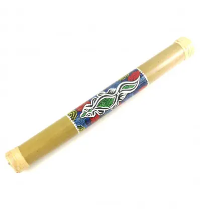 Bâton de Pluie en bambou 50cm motif Gecko