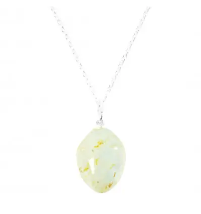 Collier en Topaze | Pendentif en pierre roulée + chaîne