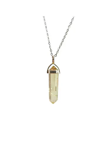 Collier pointe en Citrine AAA | Pendentif en pierre + chaîne