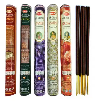 Assortiment d'encens Précieux 5 parfums / 100 bâtons HEM
