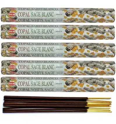 Encens Copal / Sauge blanche. Lot de 100 bâtons | HEM