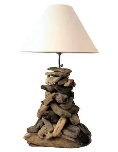 Lampe de salon en bois flotté 70cm | À équiper