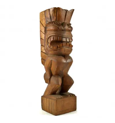 Tiki Ku Polynésien en bois de Suar 50cm
