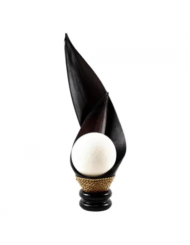 Lampe Ethnique en Feuilles de cocotier & Acajou 60cm | À équiper