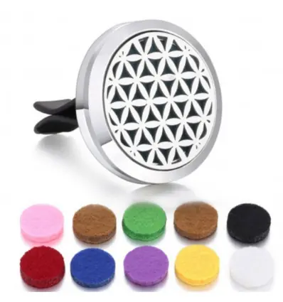 Diffuseur de parfum pour voiture à clipser + 10 buvards | Fleur de Vie