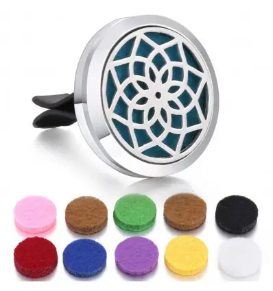 Diffuseur de parfum pour voiture à clipser + 10 buvards | Fleur de Lotus