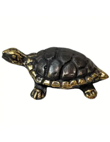 Statuette miniature Tortue de Terre en laiton 4cm