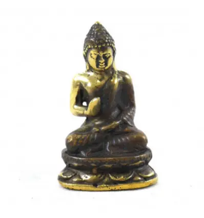 Statuette miniature Bouddha Abhaya Mudra en laiton 5,50cm