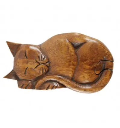 Boîte à secrets en Bois - Le chat
