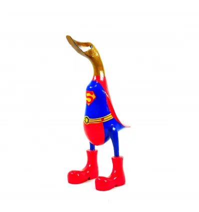 Grand canard super-héros en bois 35cm - Superman