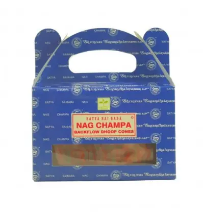 Boîte de 24 cônes d'encens Backflow Nag Champa | Satya Sai Baba