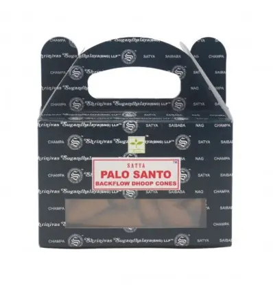 Boîte de 24 cônes d'encens Backflow Palo Santo | Satya Sai Baba
