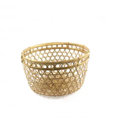 Panier de rangement en rotin tressé Ø35cm - Style bohème