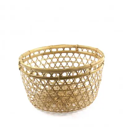 Panier de rangement en rotin tressé Ø40cm style bohème