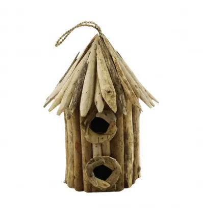 Grand nichoir à oiseaux en bois flotté - Décoration de Jardin