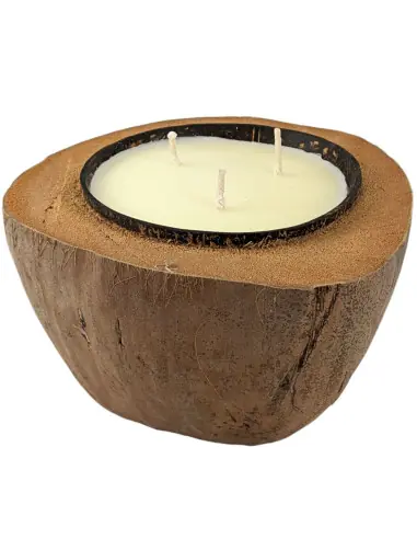 Bougie décorative faite à la main - Coquille de Noix de coco