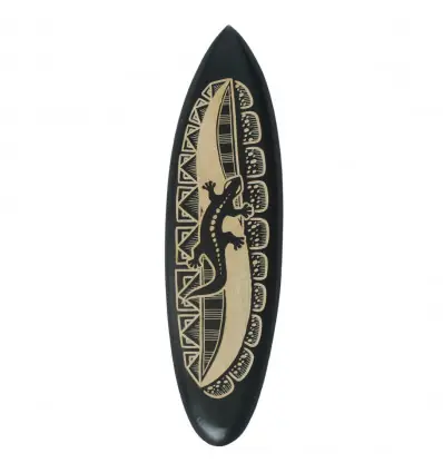 Planche de surf décorative en bois motif Salamandre 50cm
