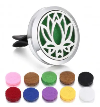 Diffuseur de parfum pour voiture à clipser + 10 buvards | Lotus