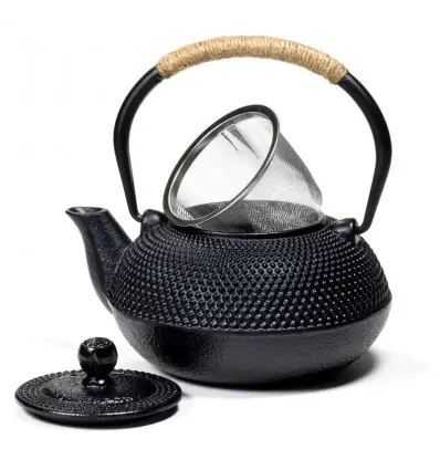 Théière Tetsubin en fonte noire style japonais - 0.6L