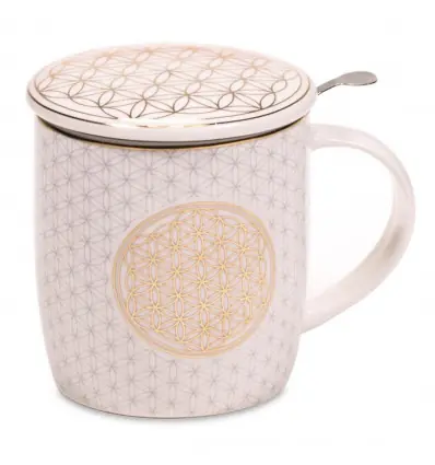 Mug infuseur à thé 400ml décor fleur de vie