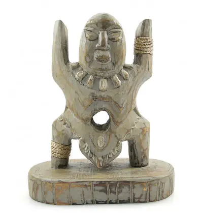 Déclassé ! Totem Koh Lanta - sculpture faite à la main en bois 30cm