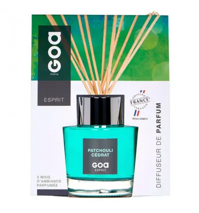 Goatier Esprit Patchouli Cédrat - Diffuseur de Parfum à tiges de rotin Goa - 200ml