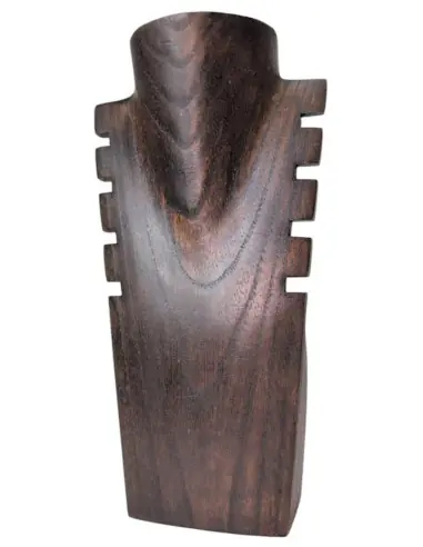 Présentoir en bois pour colliers et pendentifs 30cm | Finition "Chocolat"