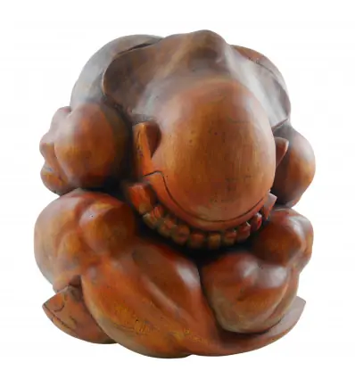 Yogi libérateur en bois de suar massif XL 40cm - Pièce rare