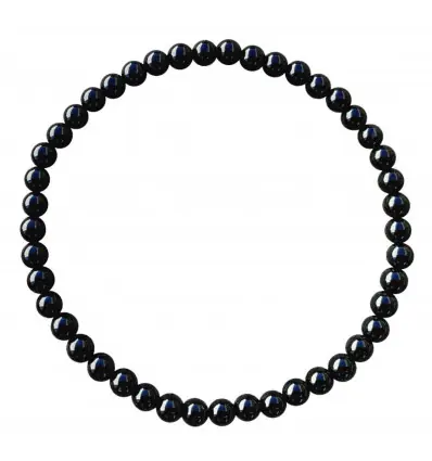 Bracelet en Onyx / Agate noire | Boules 4mm