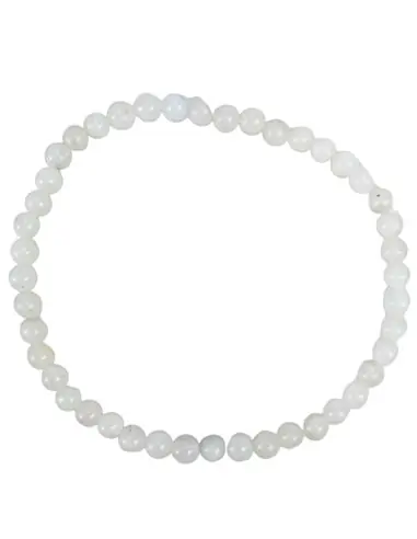 Bracelet Pierre de lune blanche naturelle | Boules 4mm