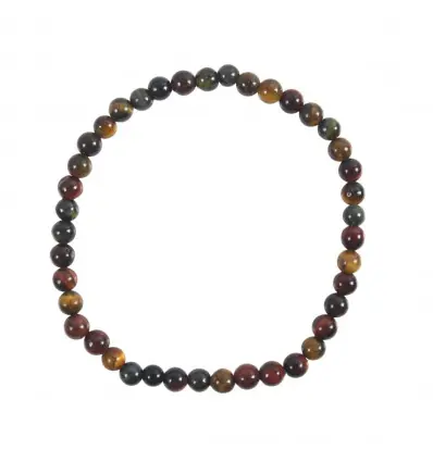 Bracelet œil de Tigre naturel "Les 3 Yeux" (tigre, taureau, faucon) | Boules 4mm