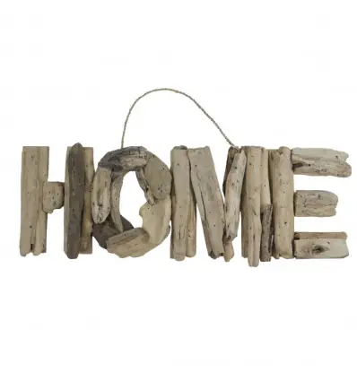 Décoration murale en bois flotté "HOME" 45x15cm