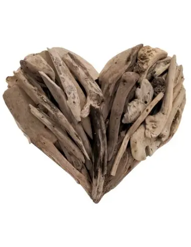 Décoration murale Cœur en bois flotté 30cm