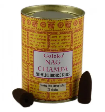 Boîte de 24 cônes d'encens Backflow Nag Champa | Goloka