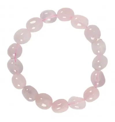 Bracelet Quartz Rose | Pierres roulées 10mm