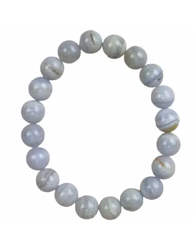 Bracelet en Calcédoine Bleue | Boules 10mm