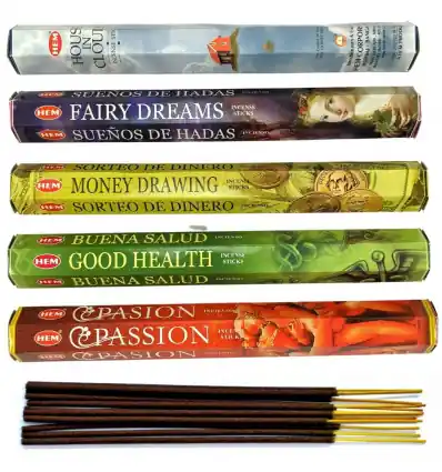 Assortiment d'encens - Bouquet "Bien chez Soi" 5 parfums / 100 bâtons | HEM