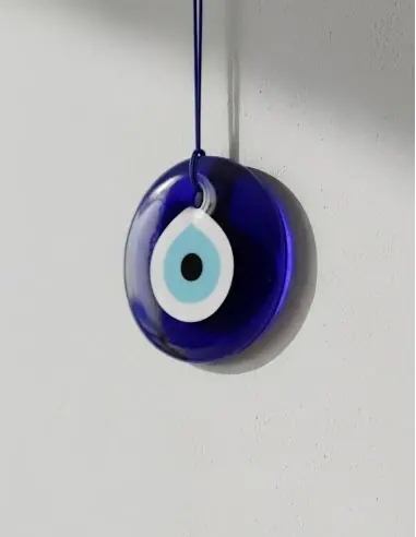 Œil turc / Œil bleu en verre ø4cm : Amulette Porte-Bonheur