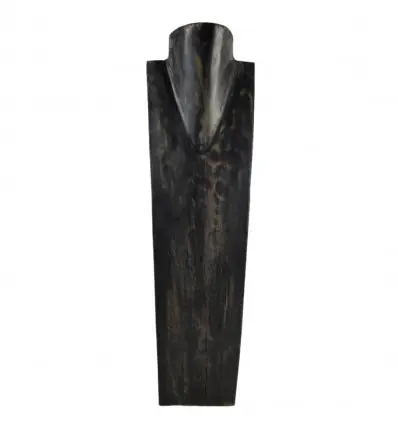 Déclassé - Présentoir spécial colliers longs 60cm - Buste en bois finition "noir vintage"
