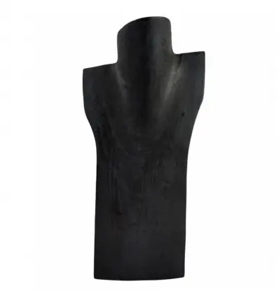 Déclassé - Buste présentoir à colliers en bois massif noir 30cm