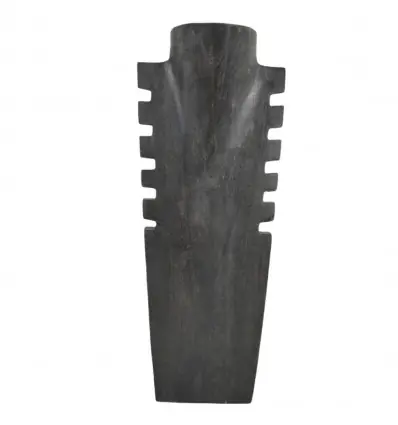 Déclassé - Buste présentoir à colliers cranté en bois finition "noir vintage" 40cm