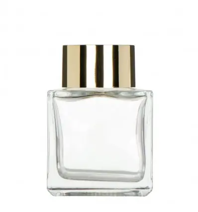 Contenant vide en Verre 200ml Col Doré - Diffuseur de Parfum à tiges de rotin Goa