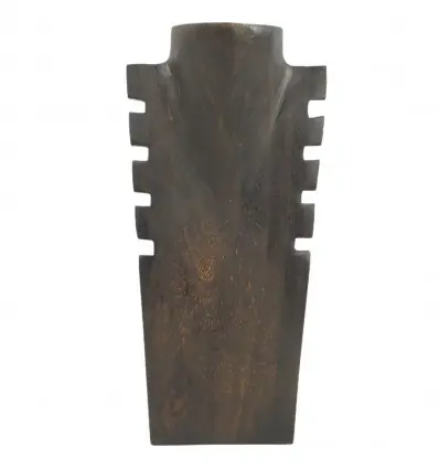 Déclassé - Présentoir à colliers cranté en bois marron 30cm