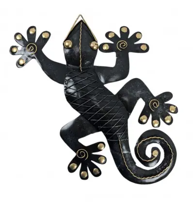 Gecko en Fer forgé fait main 35cm - Décoration murale