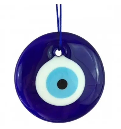 Œil turc / Œil bleu en verre ø6cm : Talisman Protecteur