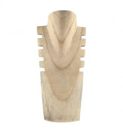 Déclassé - Présentoir à colliers cranté en bois massif brut 30cm