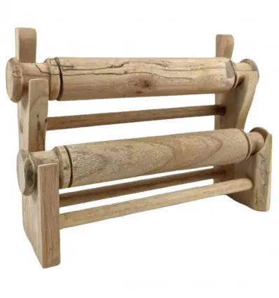 Déclassé - Porte-bracelets et montres 2 joncs en Bois massif brut