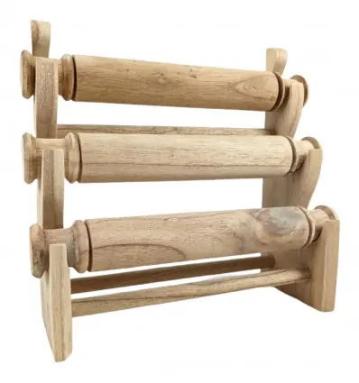Déclassé - Porte-bracelets et montres 3 joncs en Bois massif brut