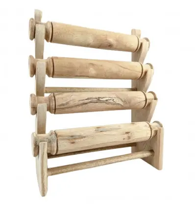 Déclassé - Porte-bracelets et montres 4 joncs en Bois massif brut